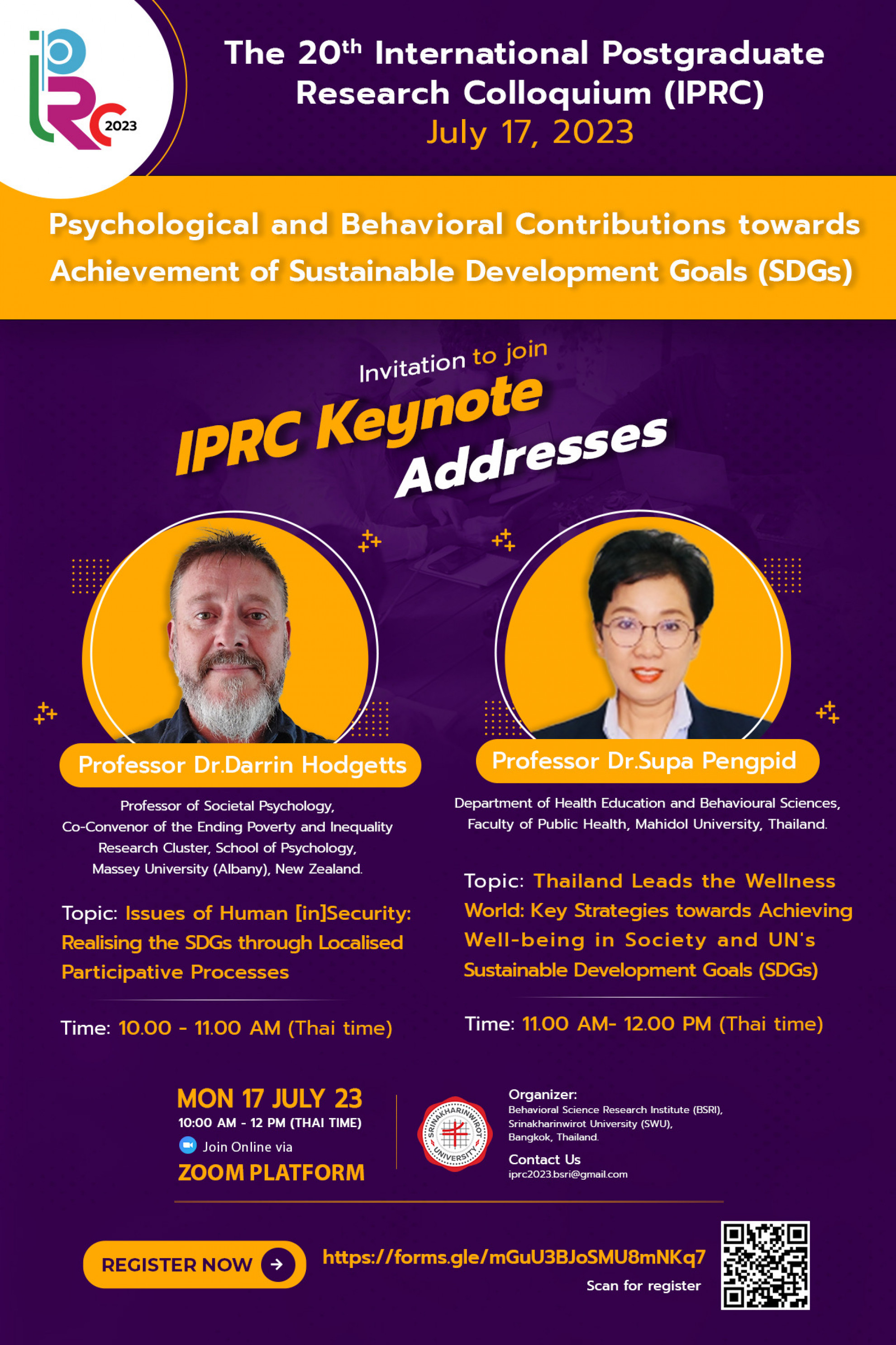 PR conference by Keynote speakers from Massey University NZ and Mahidol University, Thailand top SDGs publications.